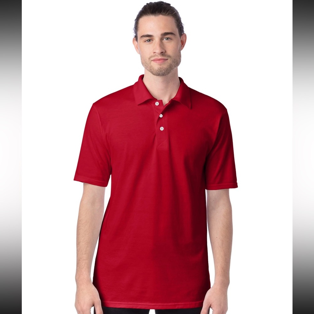 Hanes‎ Mens Polo X-Temp Short Sleeve Shirt Red 2XL
